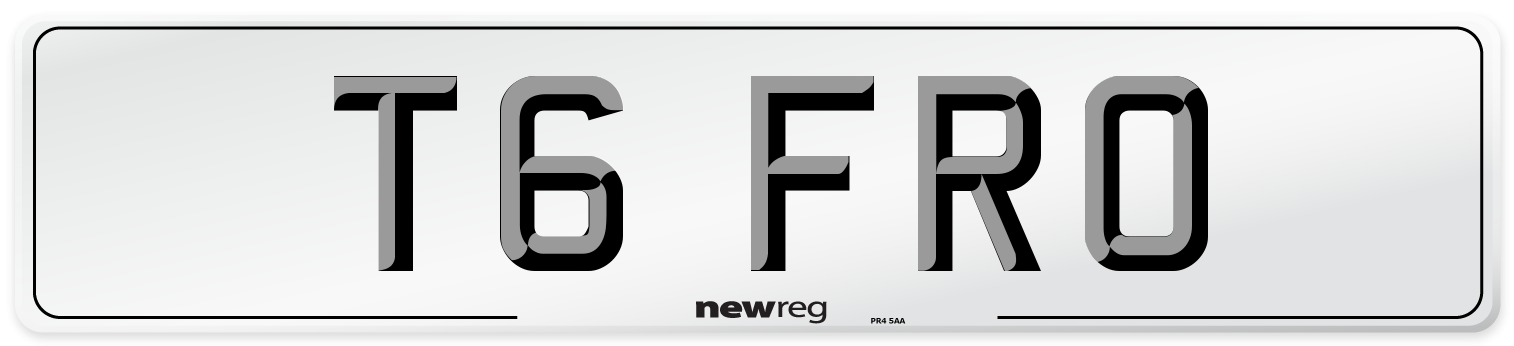 T6 FRO Number Plate from New Reg